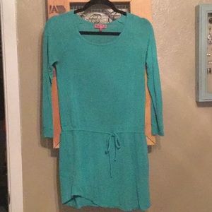 Teal Dress w. Waist Cinch #480